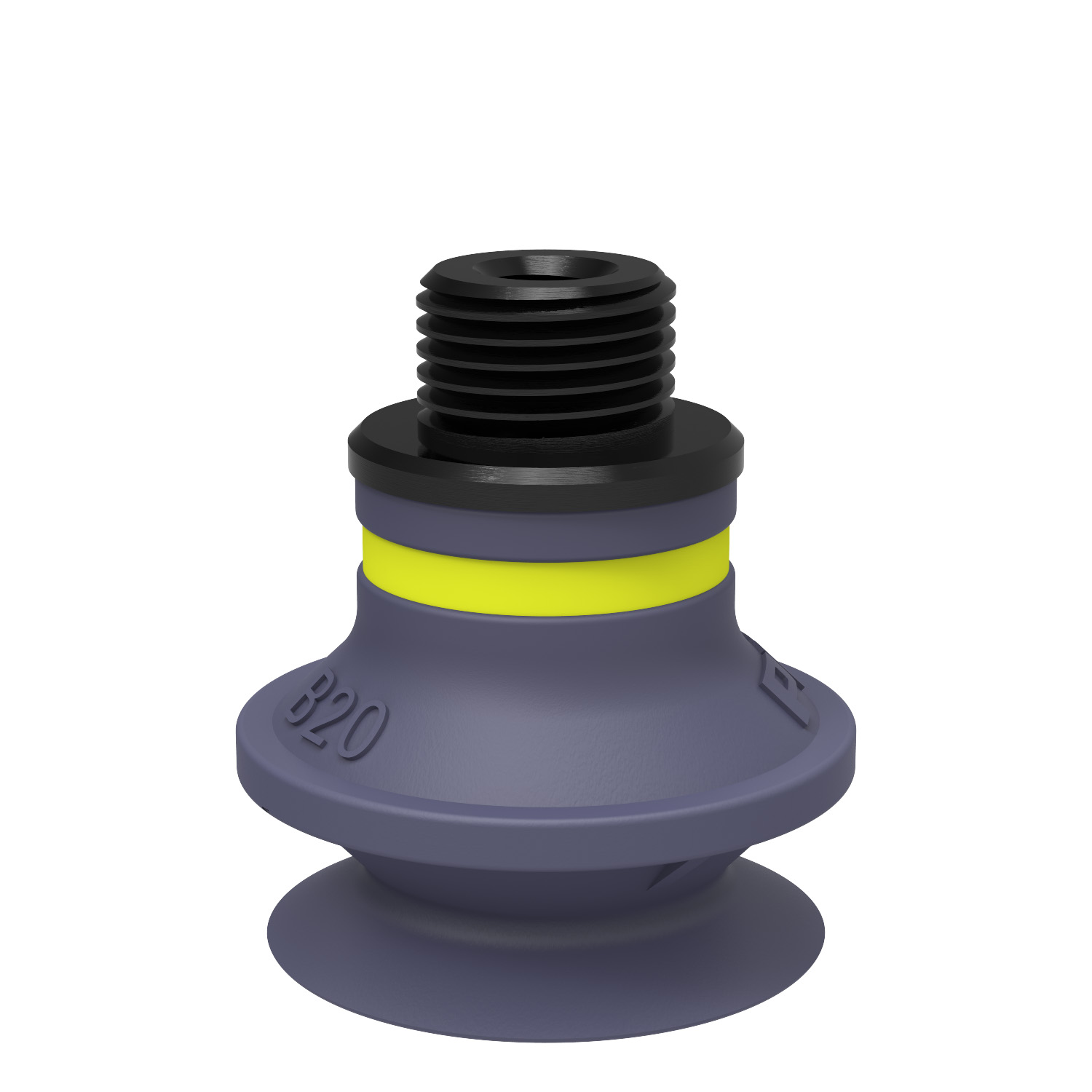Piab Suction cup B20 HNBR, G1/8 male/M5 female, with dual flow control valve