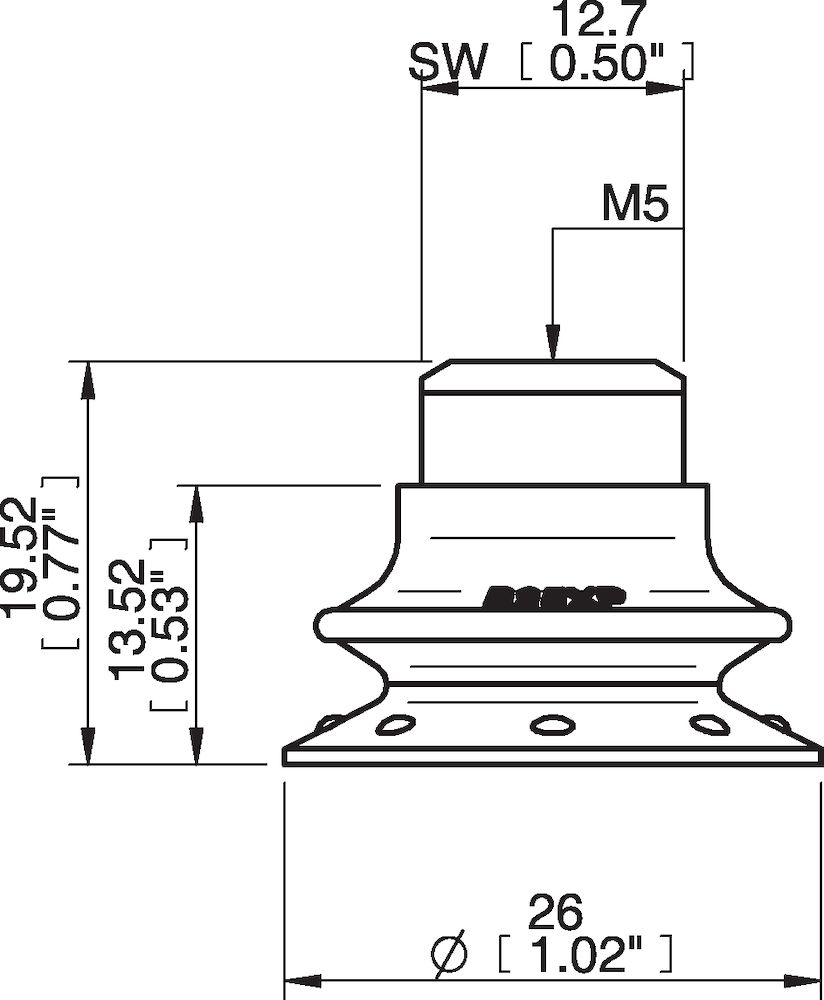 Piab Suction cup B25XP Polyurethane 30/60, M5 female
