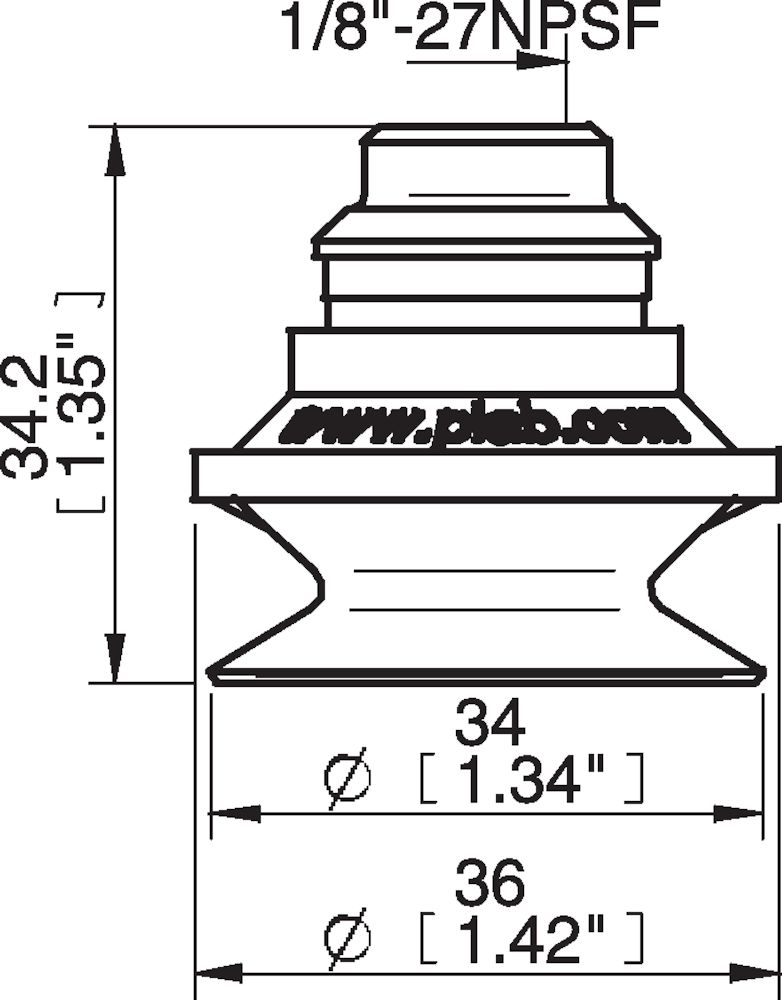 Piab Suction cup B30-2 Silicone, 1/8 NPSF female, PA