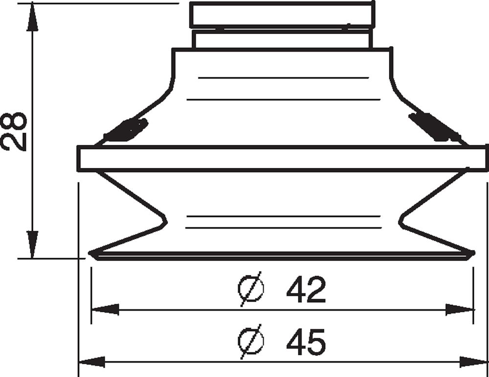 Piab Suction cup B40MF Thermoelastic polyurethane