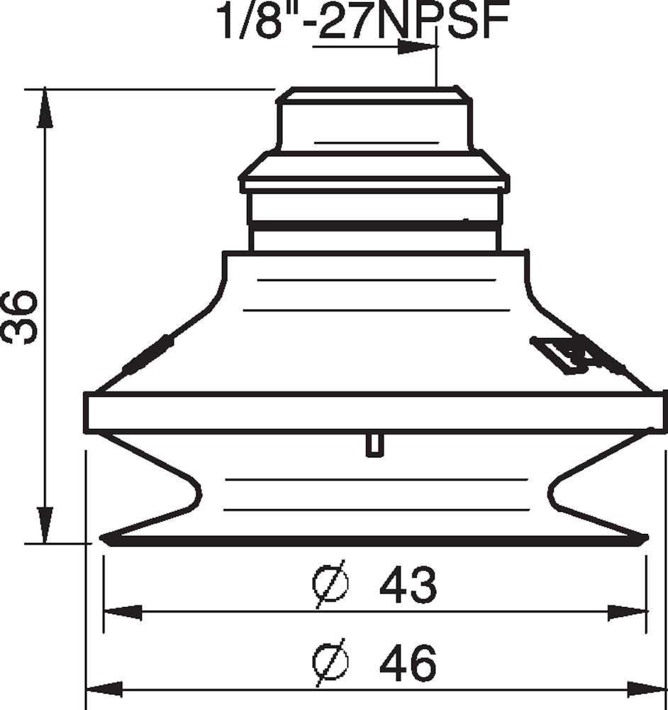 Piab Suction cup B40 Chloroprene, 1/8 NPSF female, PA