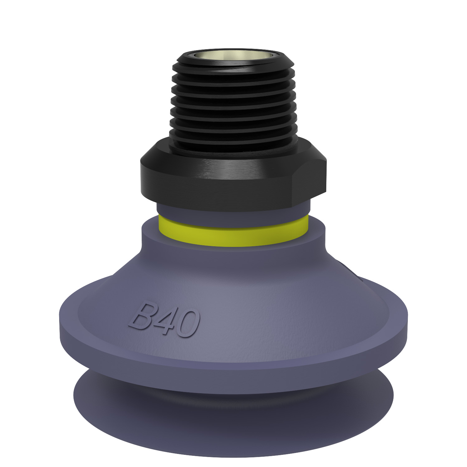Piab B40.37.04DE / 9908779 Suction cup B40 HNBR, 3/8" NPT male, with dual flow control valve