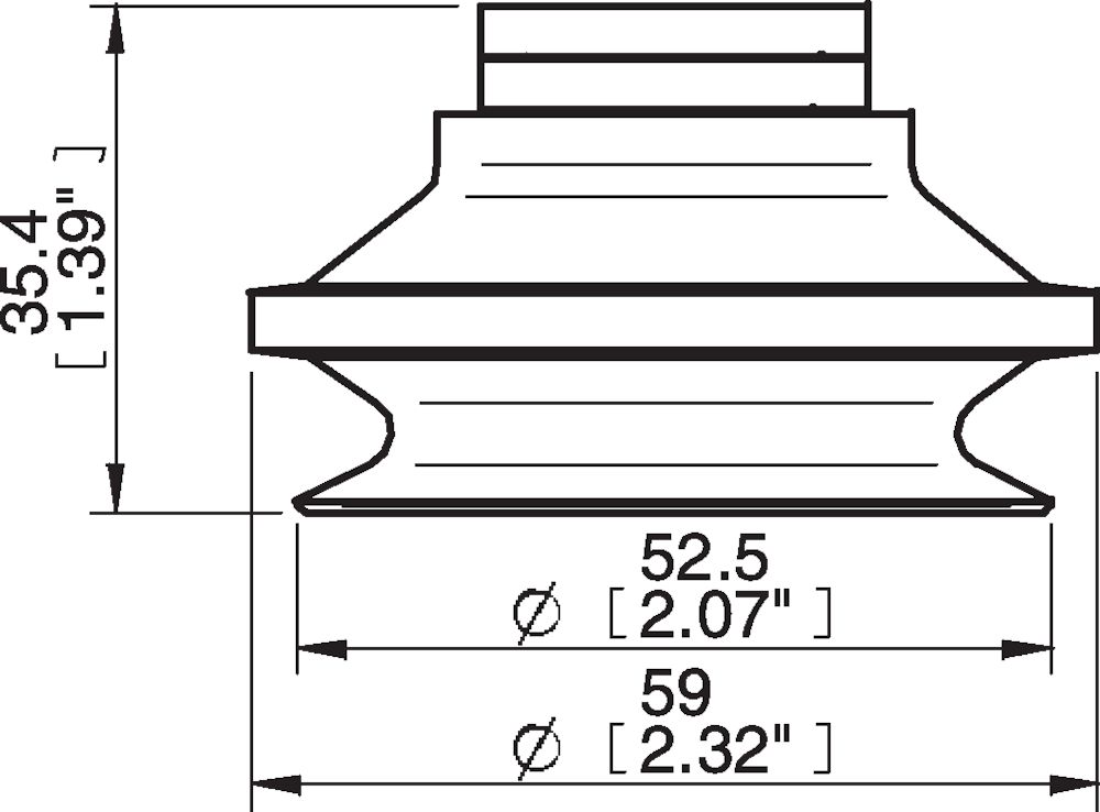 Piab Suction cup B50-2 Nitrile-PVC, with filter disk