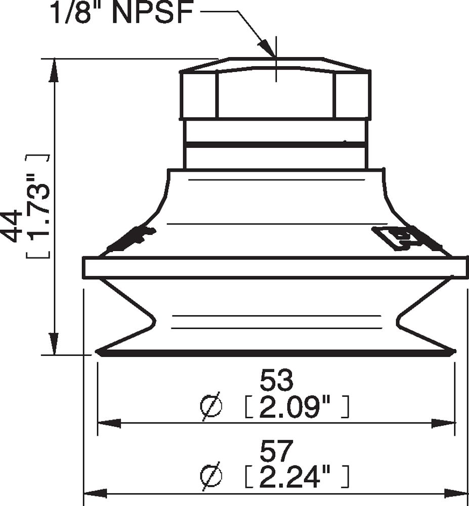 Piab Suction cup B50MF Thermoelastic polyurethane, 1/8 NPSF female