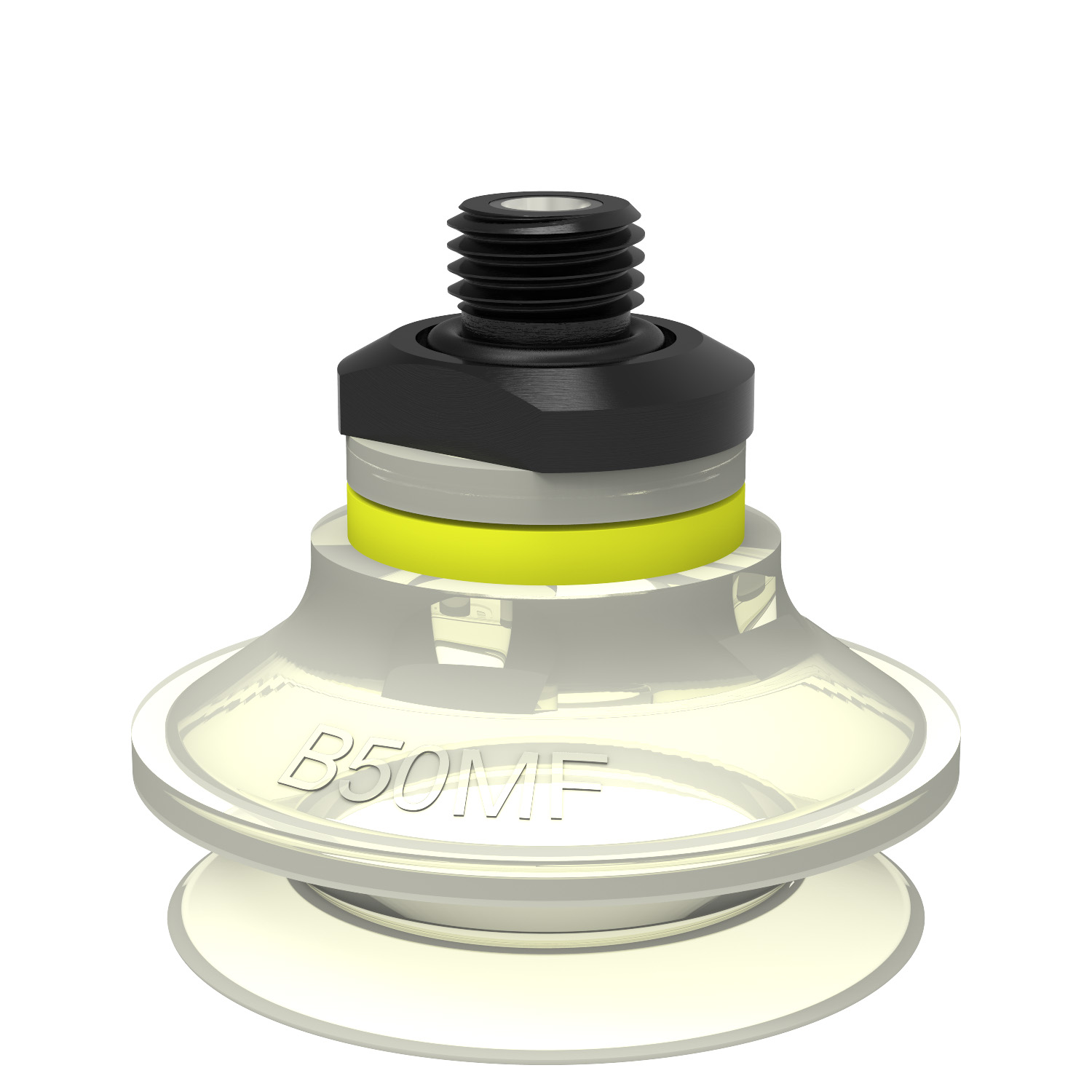 Piab Suction cup B50MF Thermoelastic polyurethane, G1/4 male, with dual flow control valve and mesh