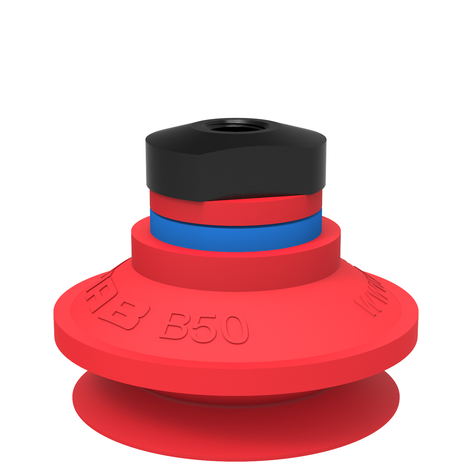 Piab Suction cup B50 Silicone, 1/8 NPSF female, with dual flow control valve