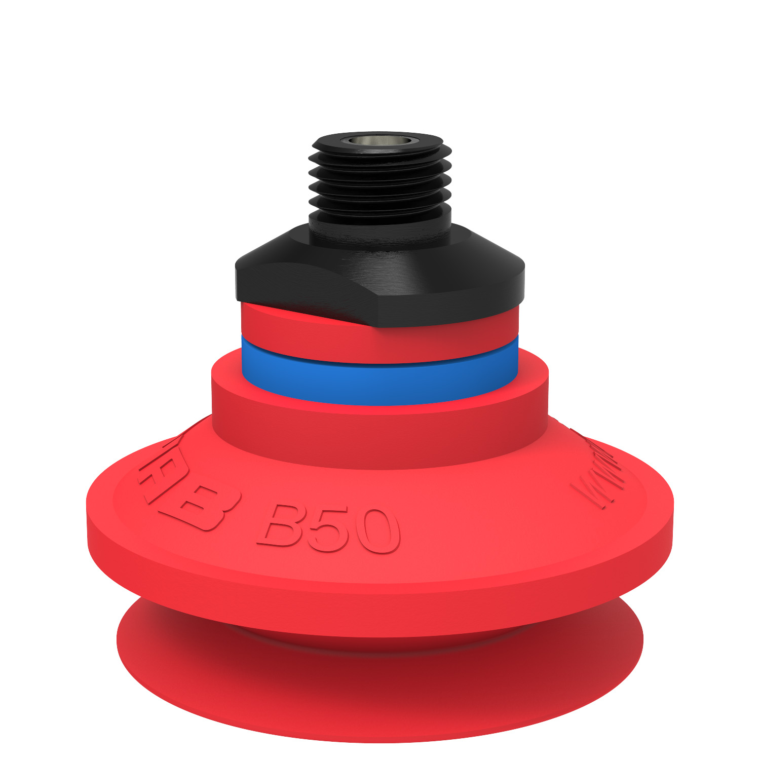 Piab Suction cup B50 Silicone, 1/4 NPT male, with dual flow control valve