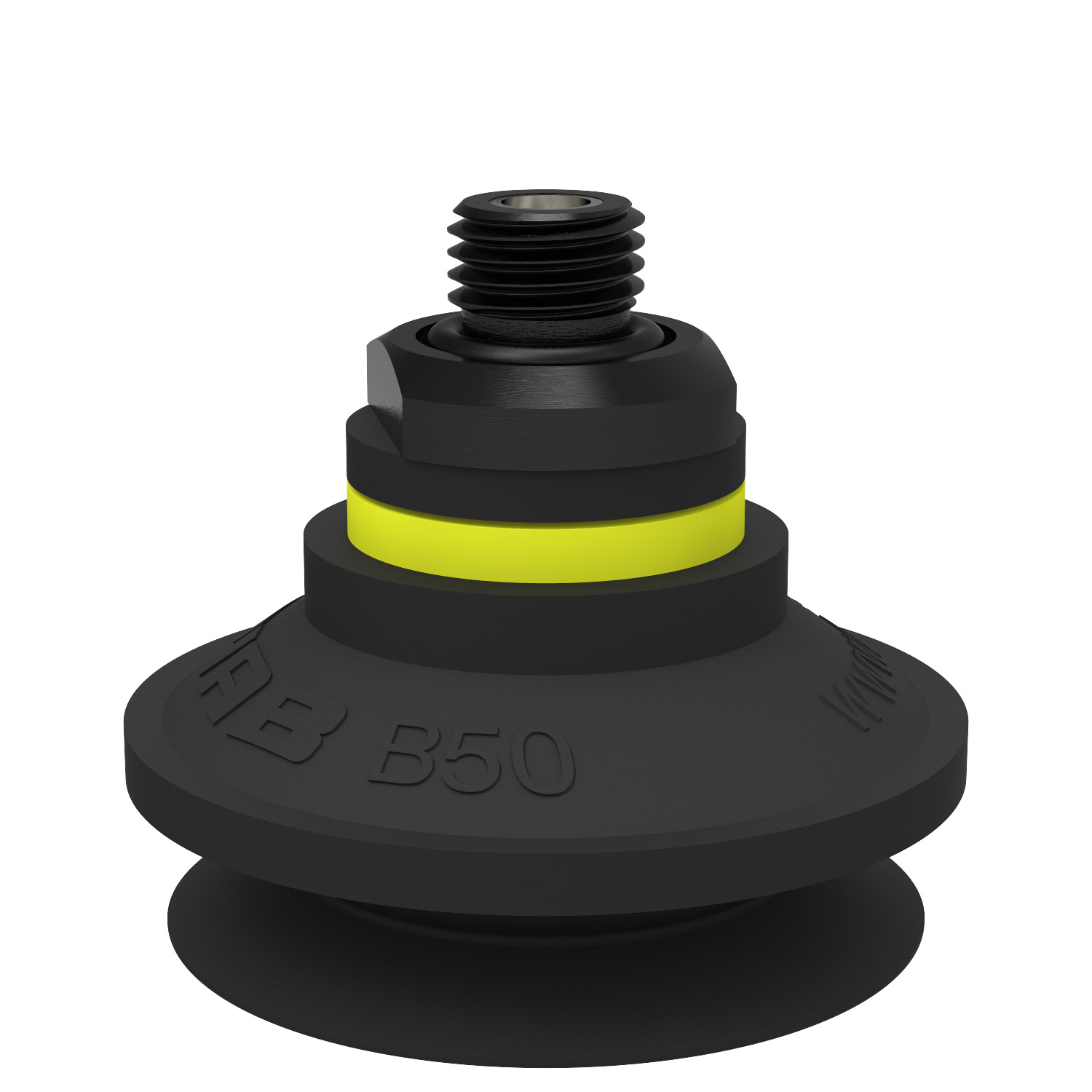 Piab Suction cup B50 Nitrile-PVC, G1/4 male, with mesh filter and dual flow control valve