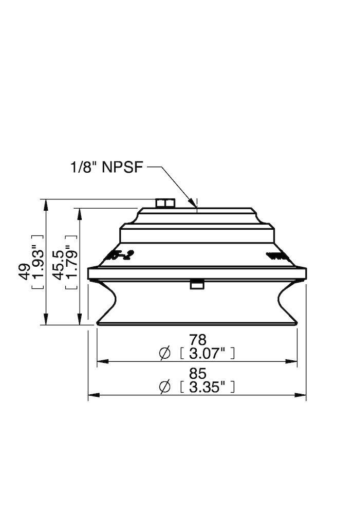 Piab Suction cup B75-2 Nitrile-PVC, 1/8 NPSF female Al, with mesh filter