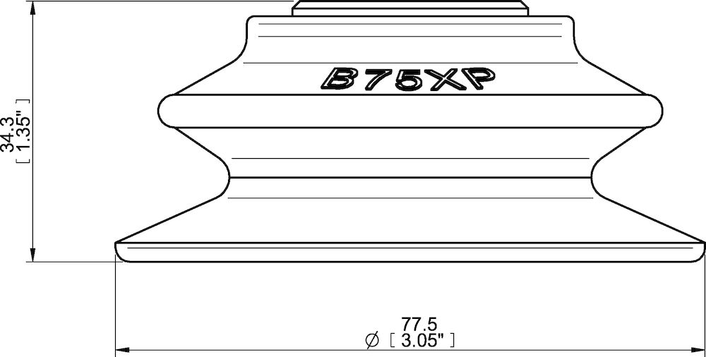 Piab Suction cup B75XP Polyurethane 60 for thread insert for Vacuum Gripper System (VGS)