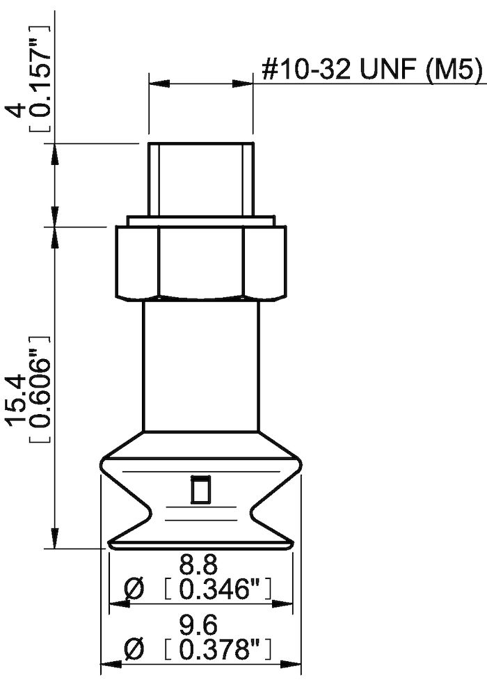 Piab Suction cup B8 HNBR, M5 male