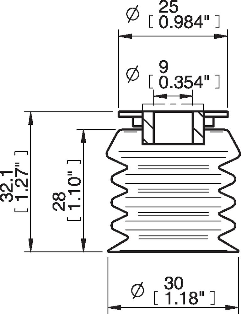 Piab BBL30-2DS40.RD9XDC.00 Suction cups and soft grippers