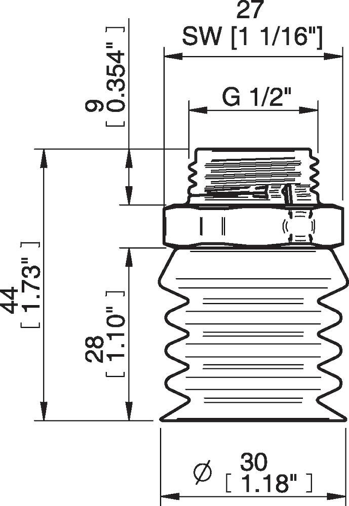 Piab BBL30-2.DS40.G12MDC.00 Suction cups and soft grippers