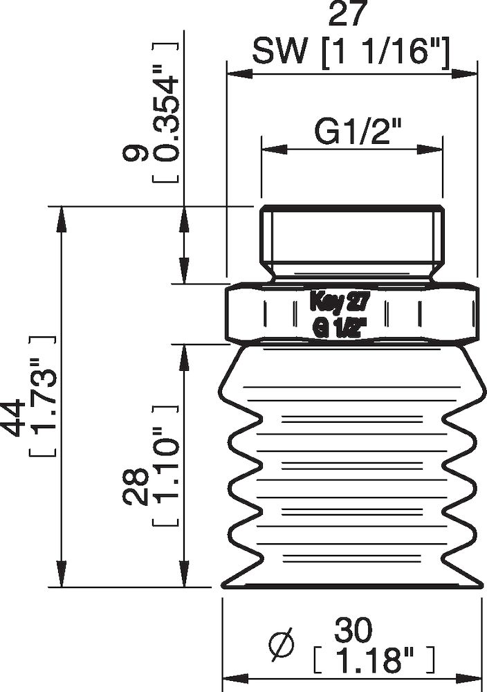 Piab BBL30-2.DS40.G12MSS.00 Suction cups and soft grippers
