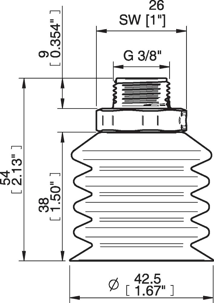 Piab BBL40-2.DS40.G38MDC.00 Suction cups and soft grippers