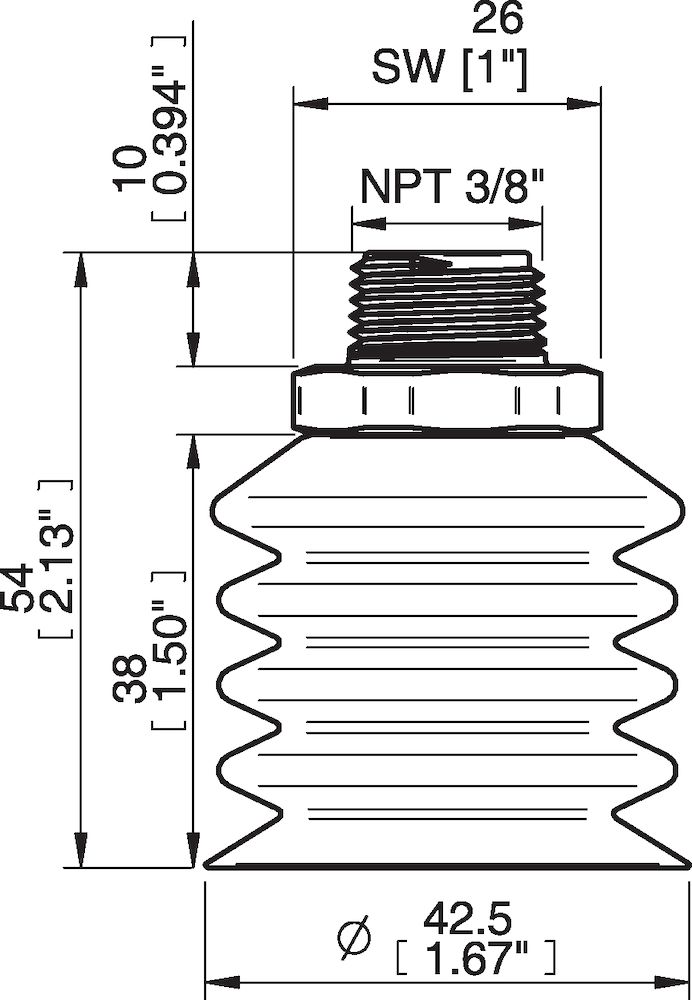 Piab BBL40-2.DS40.NT38MDC.00 Suction cups and soft grippers