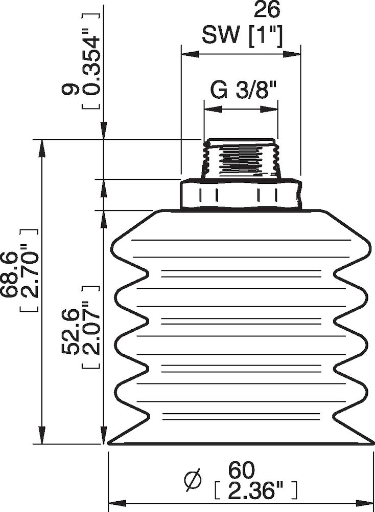 Piab BBL60-2.DS40.G38MDC.00 Suction cups and soft grippers