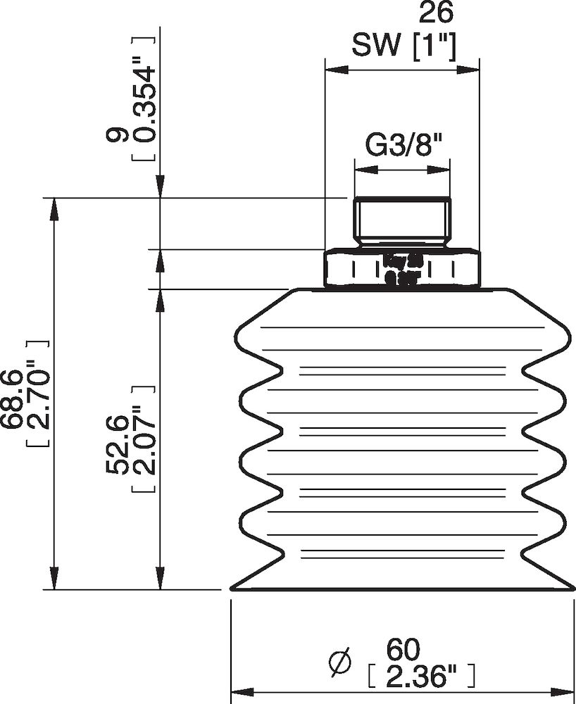 Piab BBL60-2.DS40.G38MSS.00 Suction cups and soft grippers