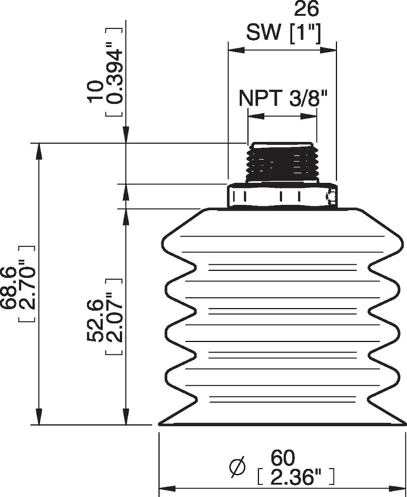 Piab BBL60-2.DS40.NT38MDC.00 Suction cups and soft grippers