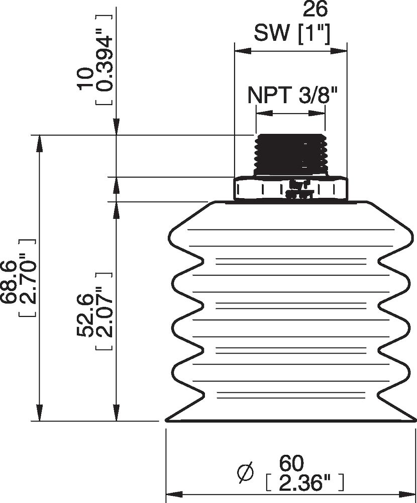 Piab BBL60-2.DS40.NT38MSS.00 Suction cups and soft grippers