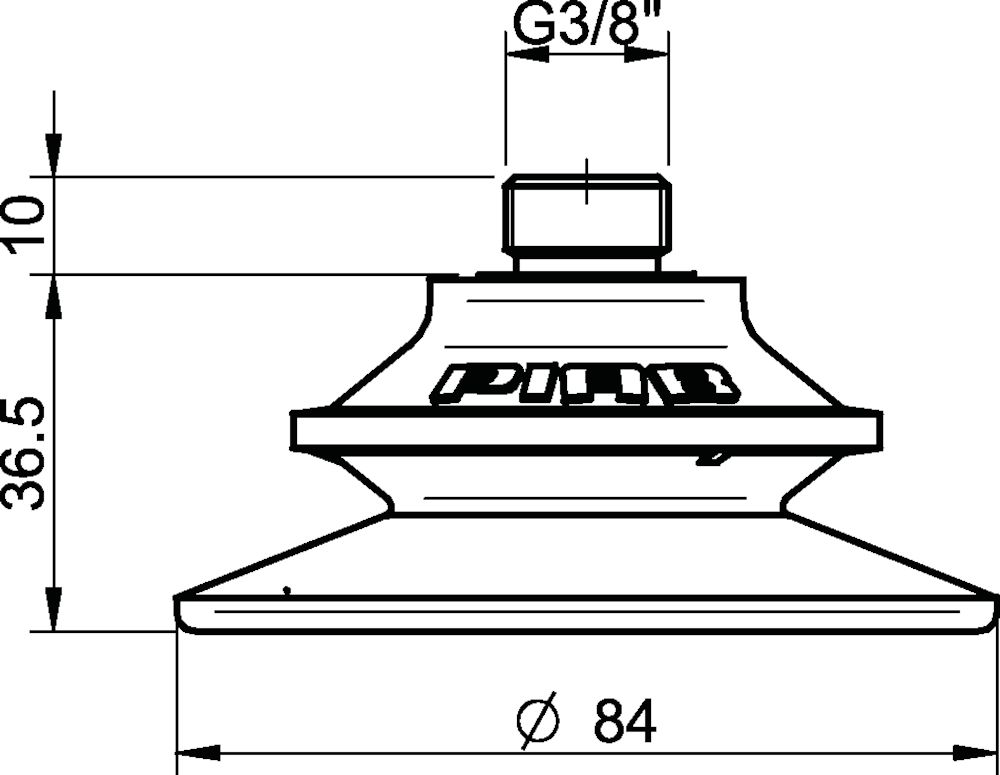 Piab Suction cup BF80P Polyurethane 60, G3/8 male