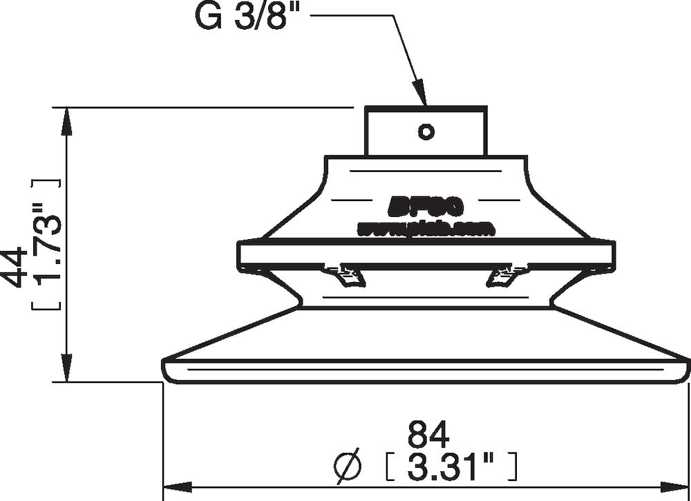 Piab Suction cup BF80P Polyurethane 30/50, G3/8 female