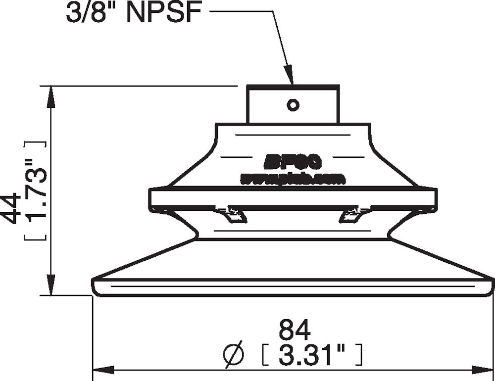 Piab Suction cup BF80P Polyurethane 30/50, 3/8 NPSF female