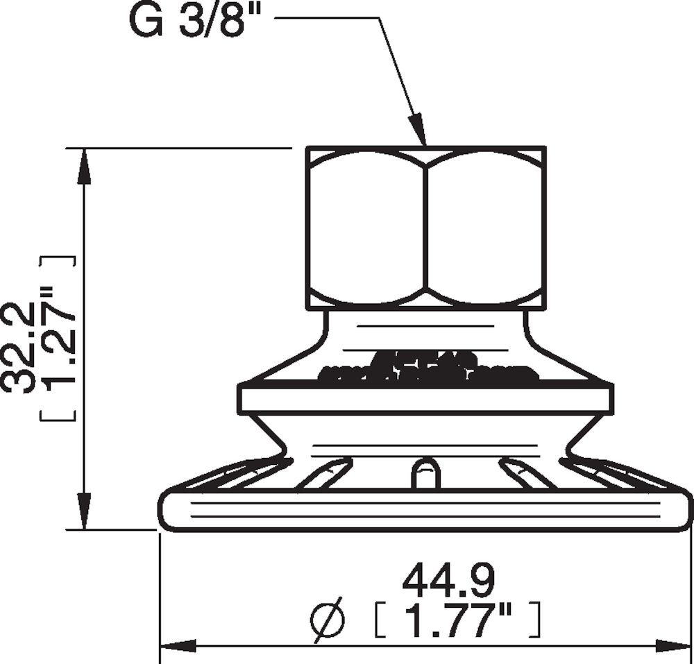 Piab Suction cup BFF40P Polyurethane 55/60, G3/8 female
