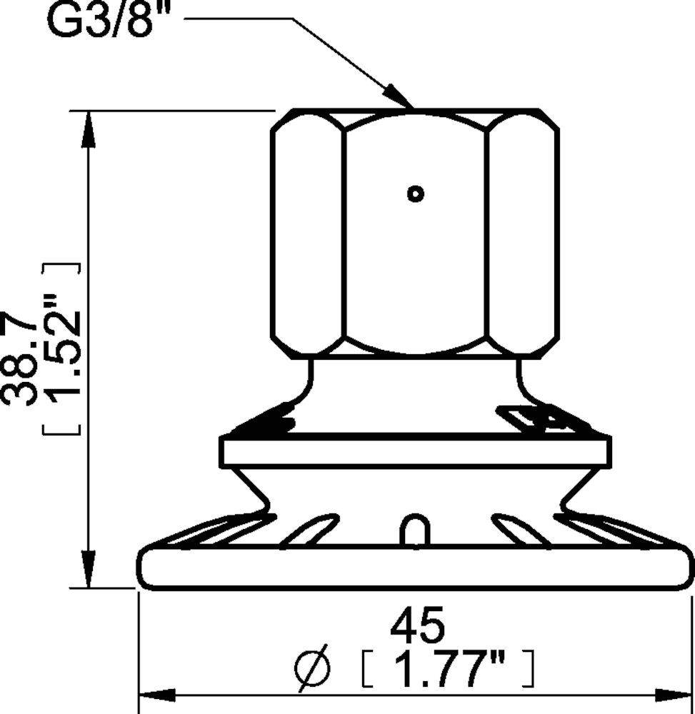 Piab Suction cup BFF40P Polyurethane 55/60, G3/8 female, 17 mm thread