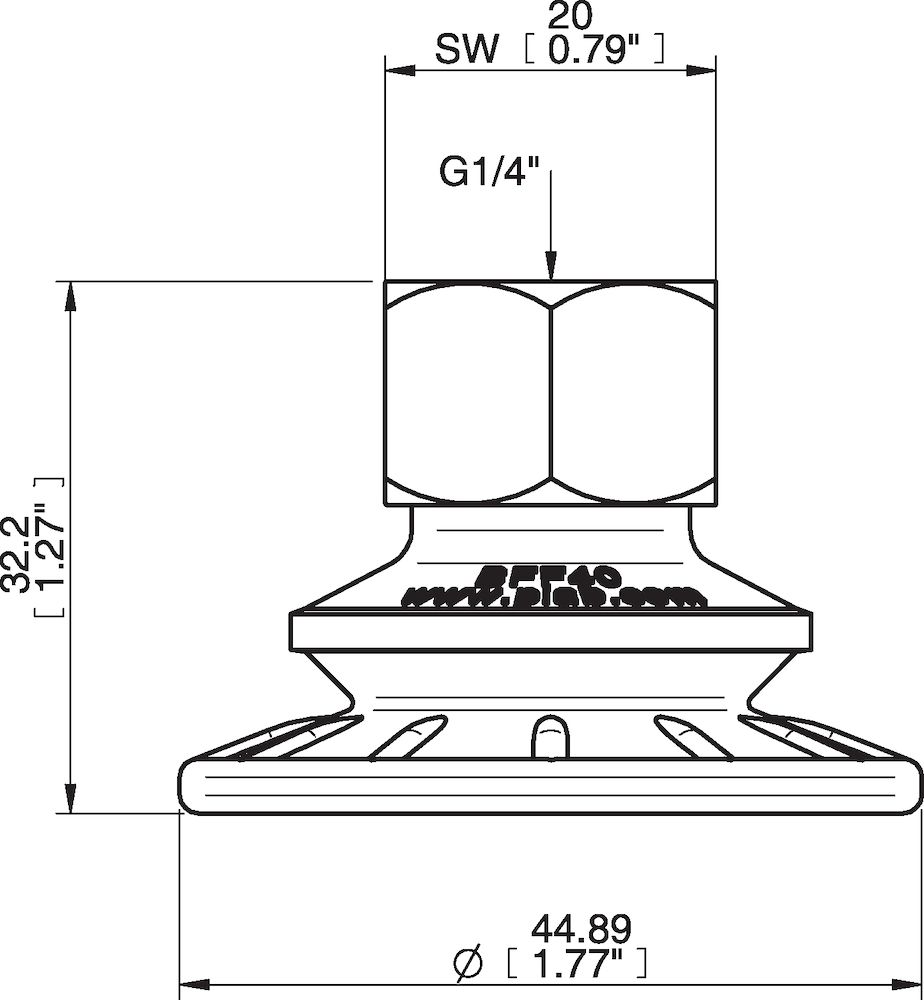 Piab Suction cup BFF40P Polyurethane 55/60, G1/4 female
