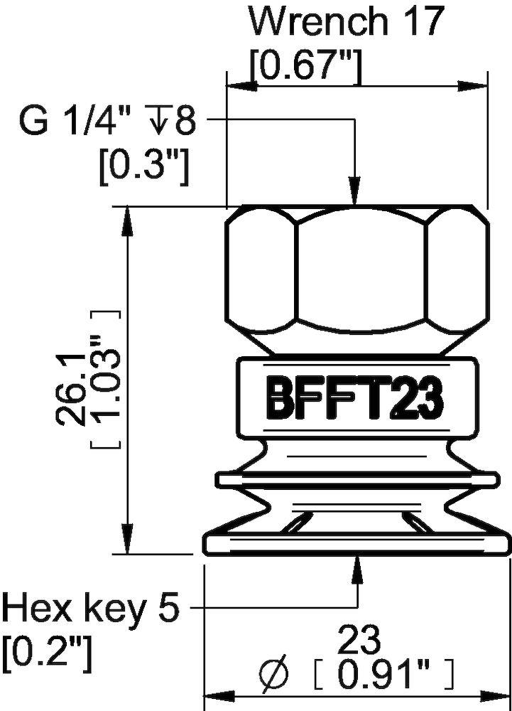 Piab Suction cup BFFT23P Polyurethane 60/60/30, G1/4 female