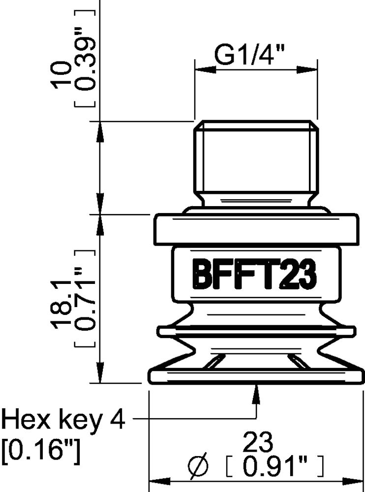 Piab Suction cup BFFT23P Polyurethane 60/60/30, G1/4 male