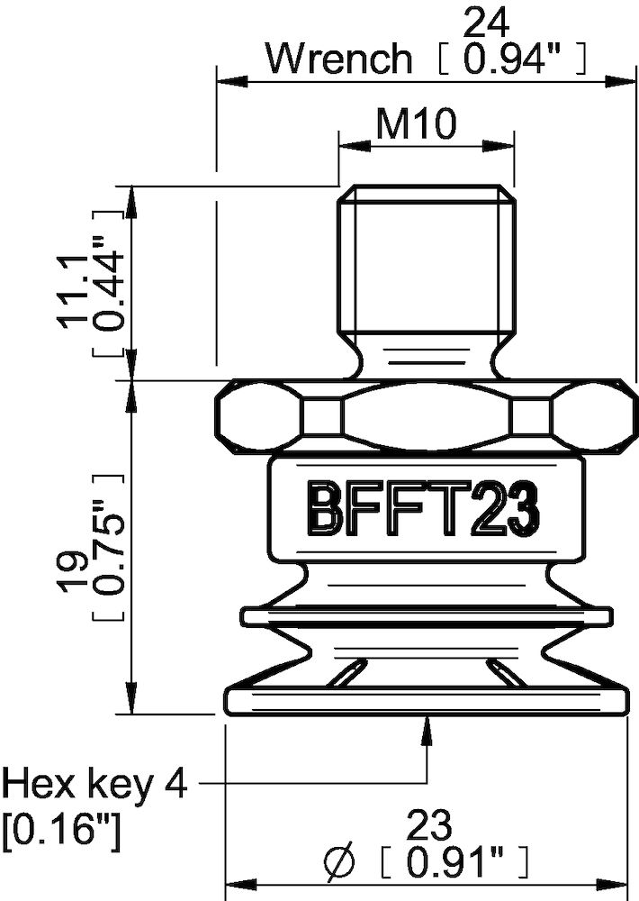Piab Suction cup BFFT23P Polyurethane 60/60/30, M10x1,5 male