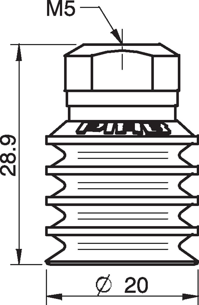 Piab Suction cup BL20-2 Silicone, M5 female