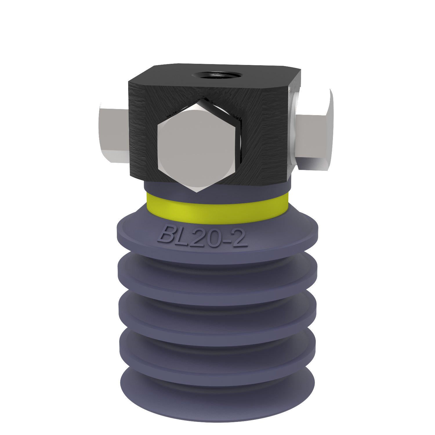 Piab Suction cup BL20-2 HNBR, 5xM5 female, with dual flow control valve