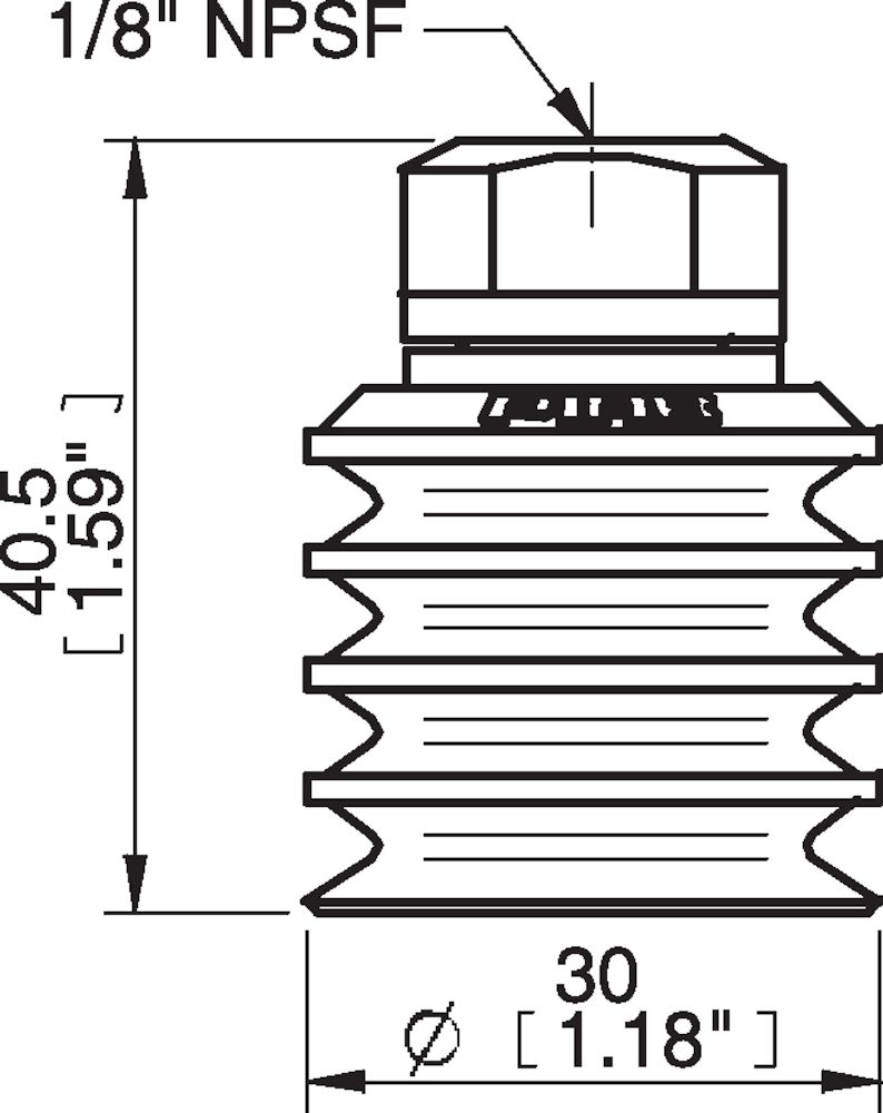 Piab Suction cup BL30-2 Chloroprene, 1/8 NPSF female, with mesh filter