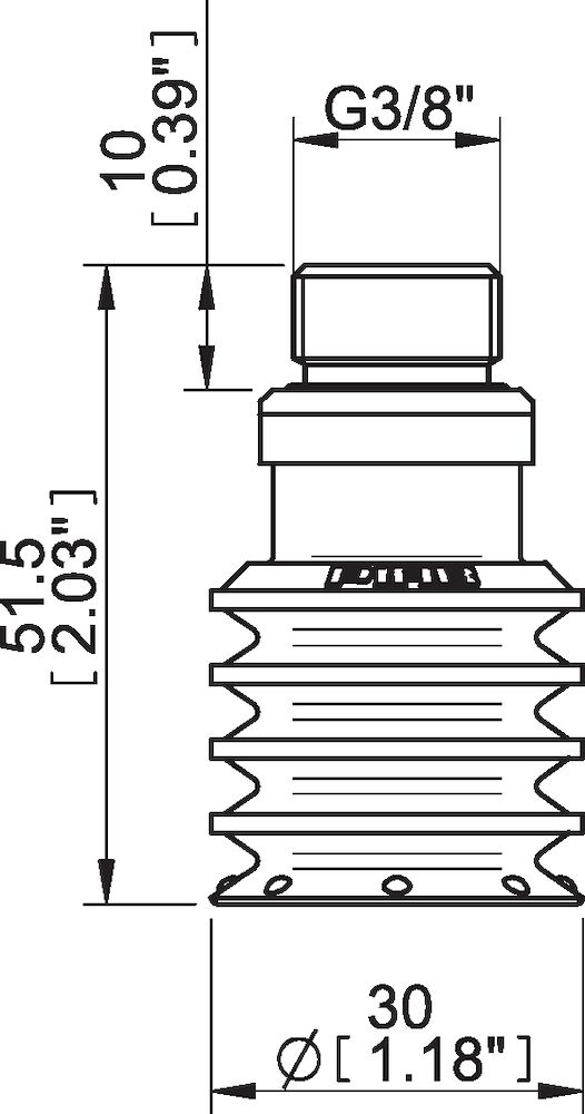 Piab Suction cup BL30-3P Polyurethane 30/70, G3/8 male