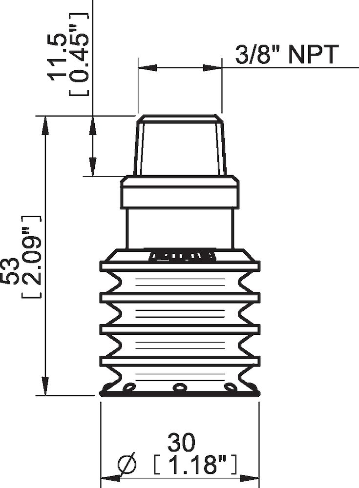 Piab Suction cup BL30-3P Polyurethane 30/70, 3/8 NPT male
