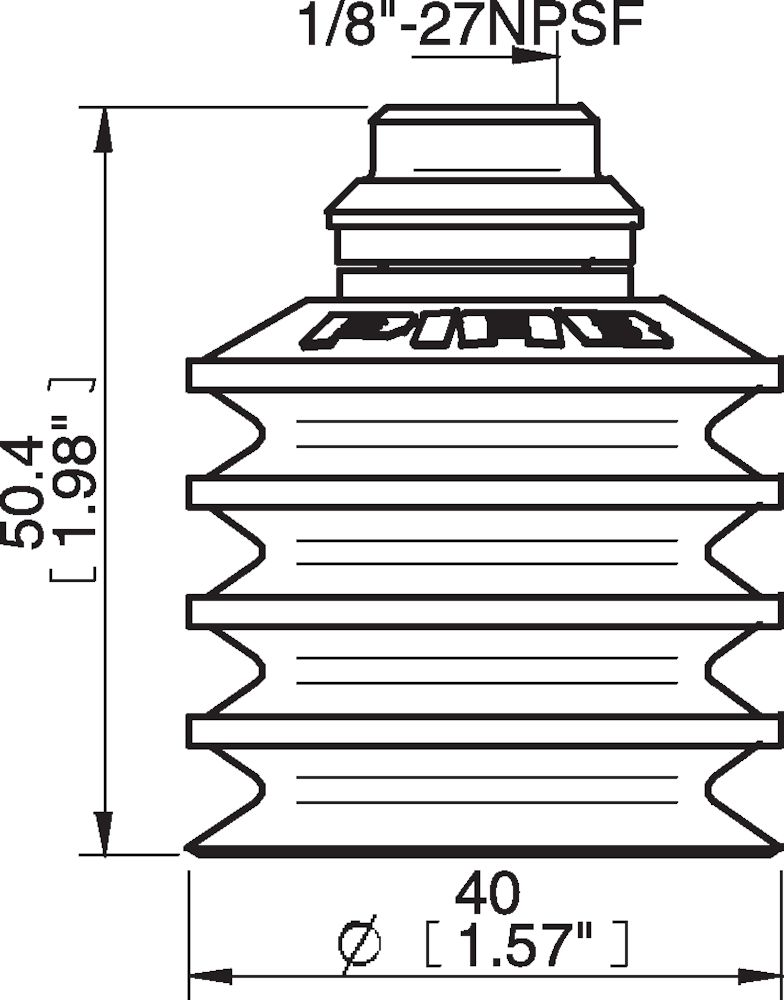 Piab Suction cup BL40-2 Silicone, 1/8 NPSF female, PA