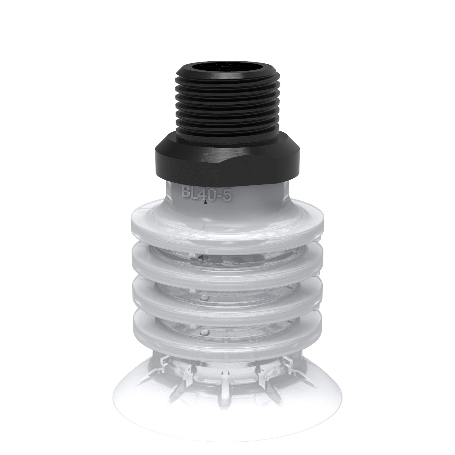 Piab Suction cup BL40-5 Silicone FCM, 3/8 NPT male