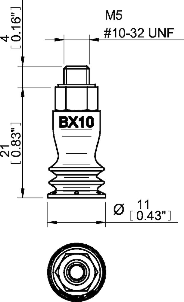 Piab Suction cup BX10P Polyurethane 30/60, M5 male