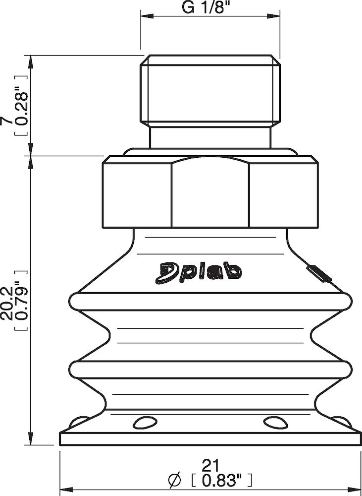 Piab Suction cup BX20P Polyurethane 30/60, G1/8 male