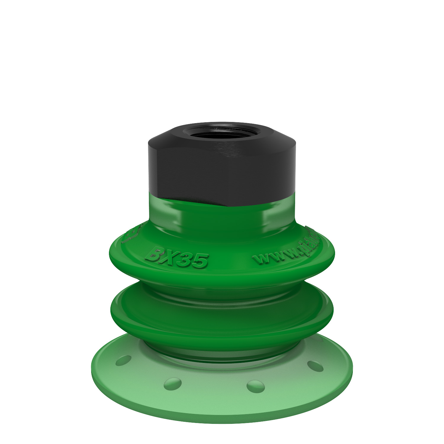 Piab Suction cup BX35P Polyurethane 60 with filter, 1/8 NPSF female, with dual flow control valve