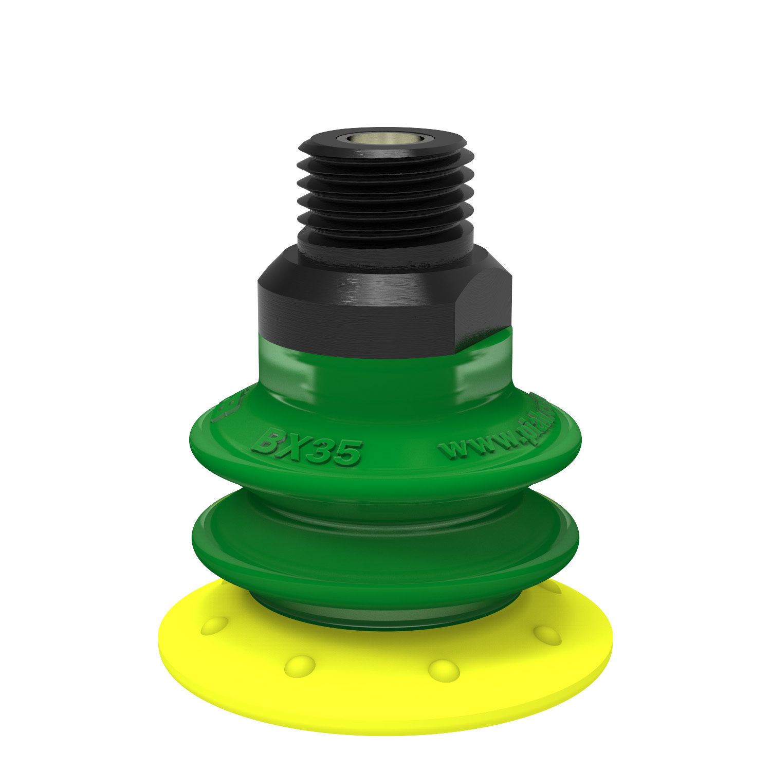 Piab Suction cup BX35P Polyurethane 30/60 with filter, 1/4 NPT male, with dual flow control valve
