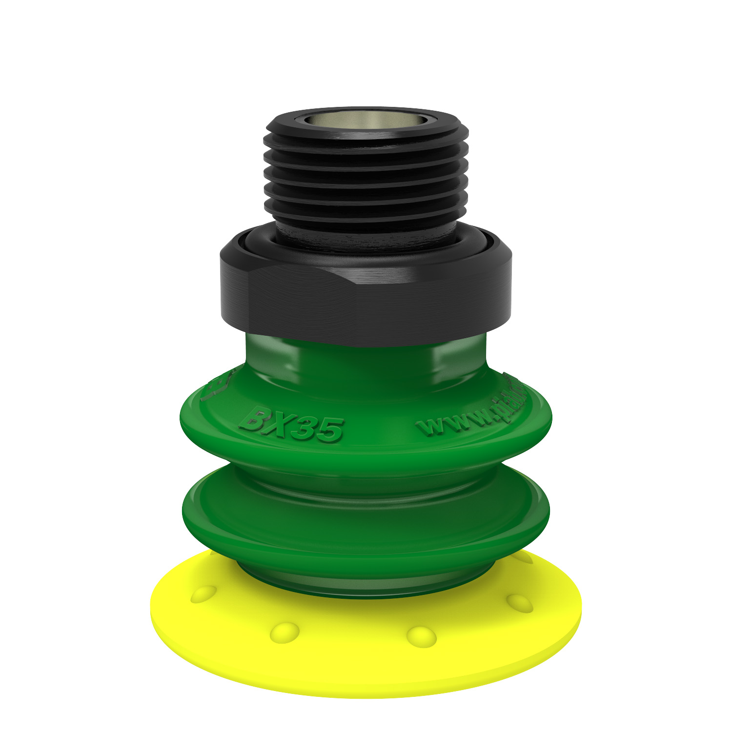 Piab Suction cup BX35P Polyurethane 30/60 with filter, G3/8 male, mesh filter, dual flow control va