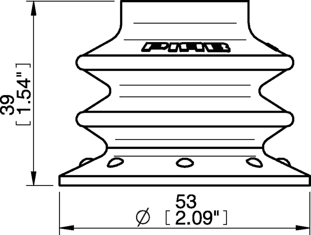 Piab Suction cup BX52P Polyurethane 30/60, with filter