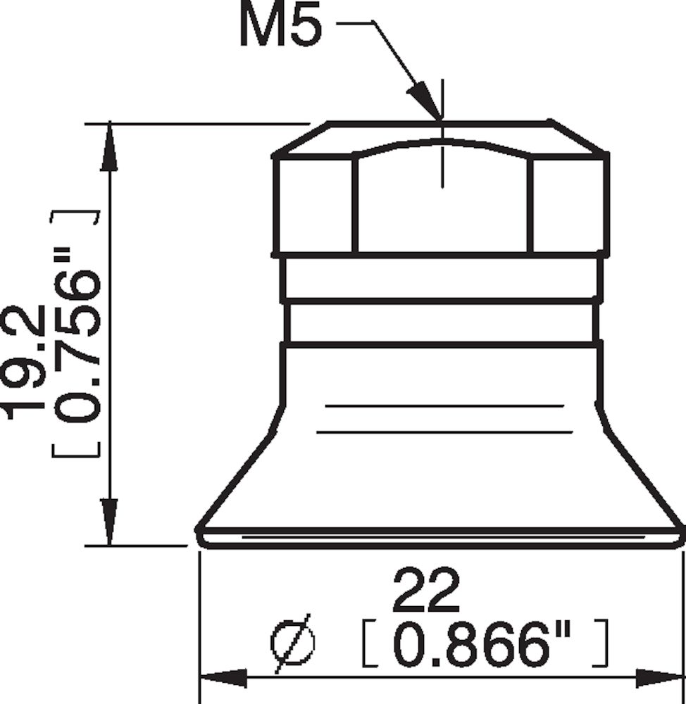 Piab Suction cup D20-2 Chloroprene, M5 female