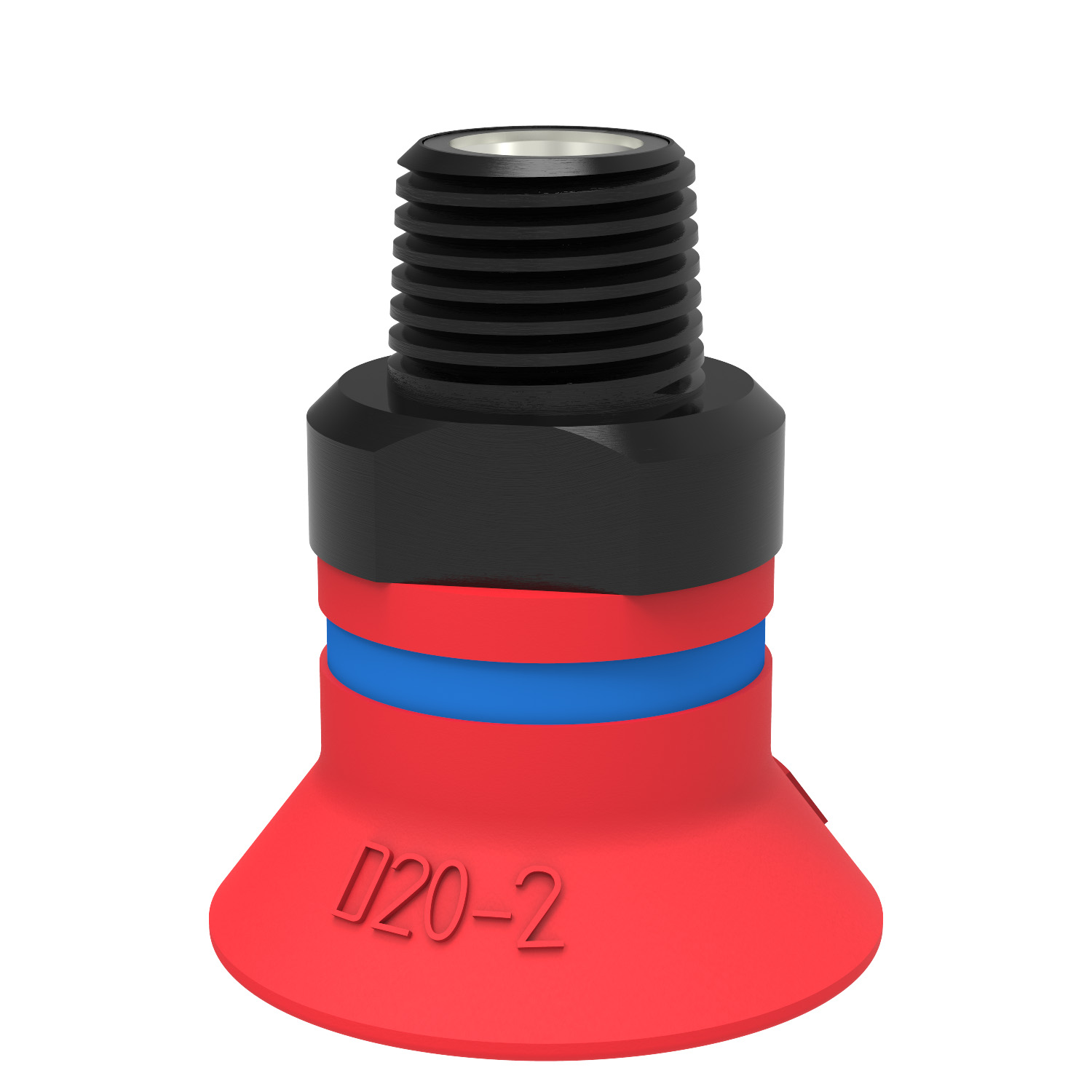 Piab D20-2.20.02DC / 0101234 Suction cup D20-2 Silicone, 1/8" NPT male, with dual flow control valve
