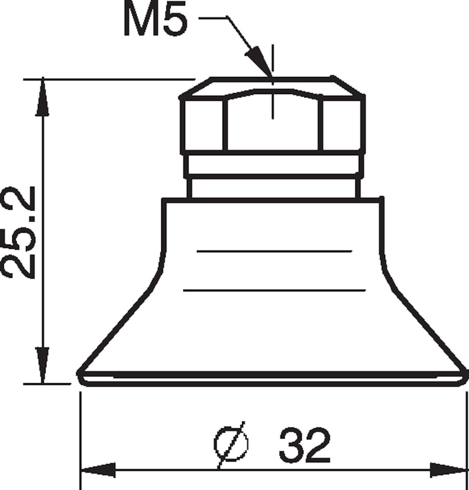 Piab Suction cup D30-2 Chloroprene, M5 female