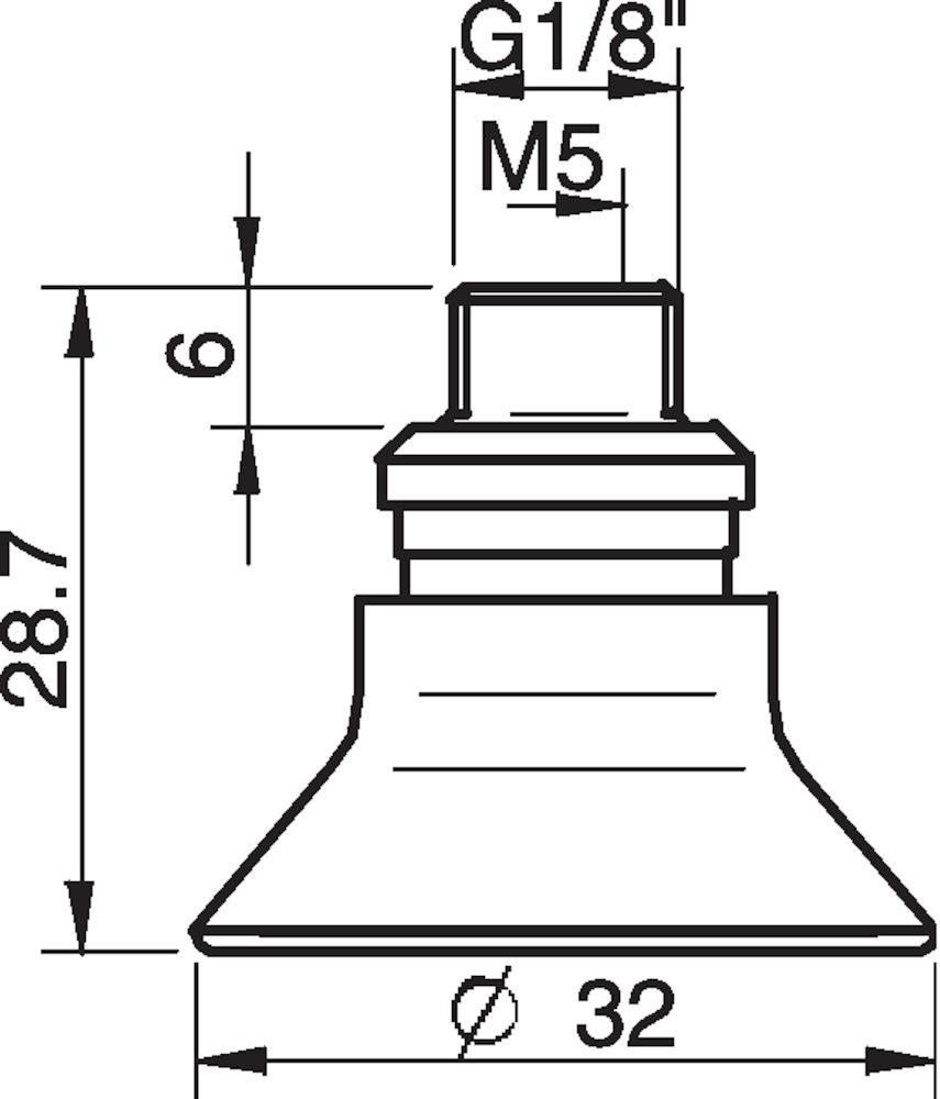 Piab Suction cup D30-2 Silicone, G1/8 male/M5 female, PA